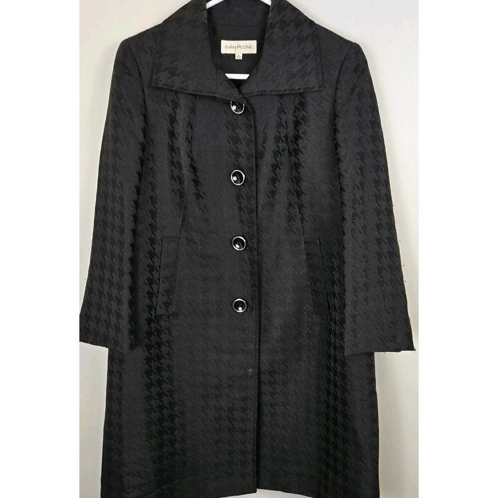 Evan Picone Jacket Womens Sz 4 Black Elegant Suit Coat Lined Career MONOCHROME